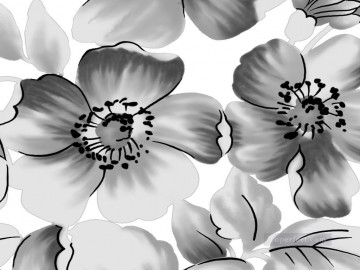 En blanco y negro Painting - xsh500 flores en blanco y negro